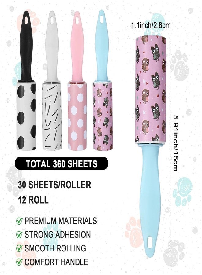 Jaarssho 12 PCS Mini Lint Roller 360 Sheets Rollers for Pet Hair Extra Sticky Travel Size Pet Hair Remover Compact Lint Roller for Clothes Portable Sticky Remover Dust Furniture Car Seat Gift Bags - Image 2